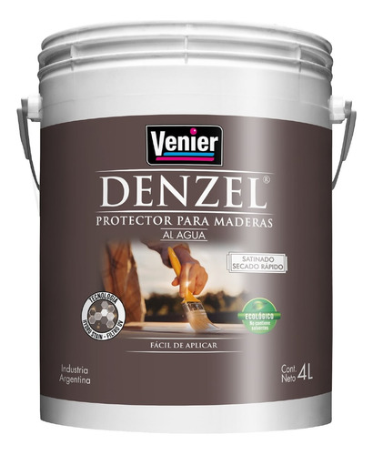 Denzel Lasur Protector Al Agua Satinado 4 Lts Venier Pdm