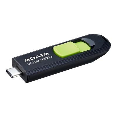 Memoria Usb Tipo C Adata Uc300 128gb Retráctil Negro/verde Negro