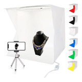 Caja De Luz Fotográfica Portátil De 30 Cm Con Soporte...