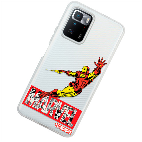 Funda Para Xiaomi Iron Man Marvel Con Tu Nombre