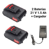 2 Baterías Con Cargador Repuesto Para Taladro Motosierra