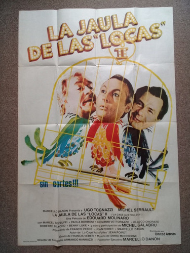Antiguo Afiche De Pelicula - La Jaula De Las Locas 2   -428-