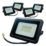 Kit 05 Refletor Led 50w Bivolt Ip66 Área Externa 6500k Slim