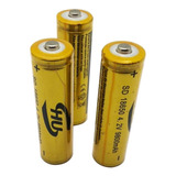 4 Bateria 18650 Li-ion Gold 5200mah 4.2v Lanterna Tática Led