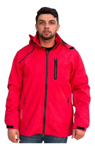 Campera Impermeable Piel Desmontable 3 En 1 Para Hombre 