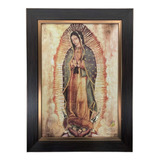 Cuadro Virgen De Guadalupe Copia Fiel 36x48cm Marco Liso