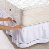 Saia De Cama Ponto Palito Percal Liso Box Bau Queen Size