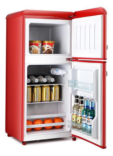 Tymyp Refrigerador Pequeno Para Bedrrom, Refrigerador Retro,