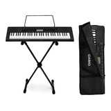 Kit Teclado Casio Musical Ctk3500 5/8 Completo + Capa Preta