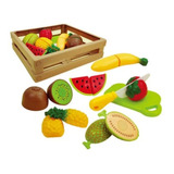 Set Canasto Frutas Para Cortar Con Velcro.juego Para Niños