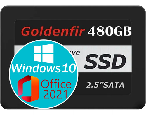 Ssd Goldenfir 480gb Com Windows + Office Disco Sólido Interno Sata 3