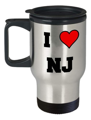 Taza Vaso Térmico Para Café Té: I Love New Jersey 397ml