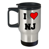 Taza Vaso Térmico Para Café Té: I Love New Jersey 397ml