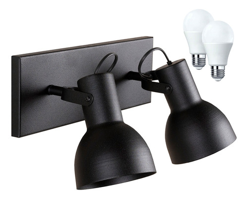 Lampara Aplique Pared Spot 2 Luces Direccionable + Foco