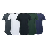 5 Camiseta Oversize Long Camisa Masculina Swag Gola Canoa