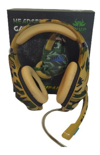 Headset Gamer Camuflado Com Microfone Ajustável - Kp-ga01