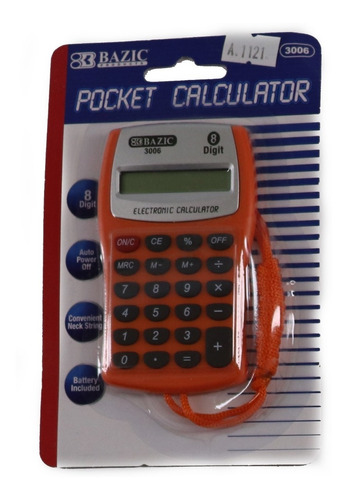 Mini Calculadora Con Cordón, 8 Digitos, 8 Funciones