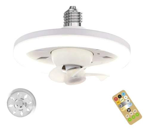 Luz Ventilador Techo Inteligente Giratoria E27 Led De 360°