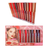 Promocion! 12 Labiales Matte Indelebles Excente Calidad