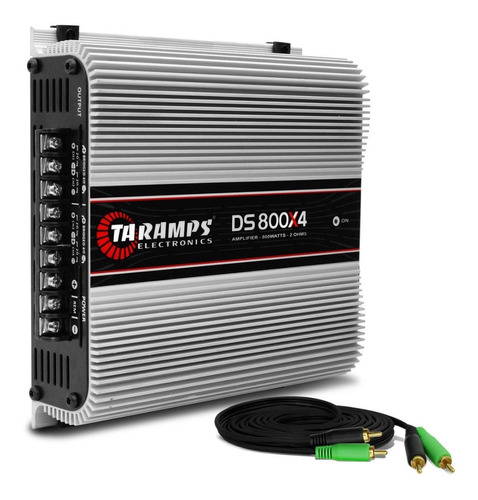 Modulo Taramps Ds-800x4 800w Rms Ds800x4 Potencia + Cabo Rca