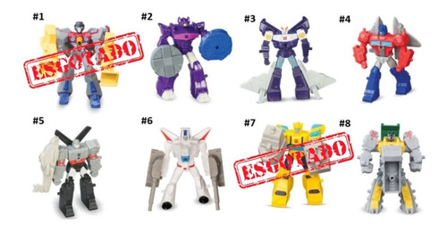 Lote 6 Bonecos Coleção Transformers Mc Donalds 2019 Robo