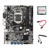 Placa Base B75 Eth Mining, Cpu I3 2100 Y 2 Cables Sata Lga11