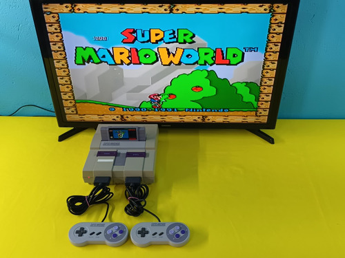 Consola Super Nintendo Con 2 Controles Y Super Mario World