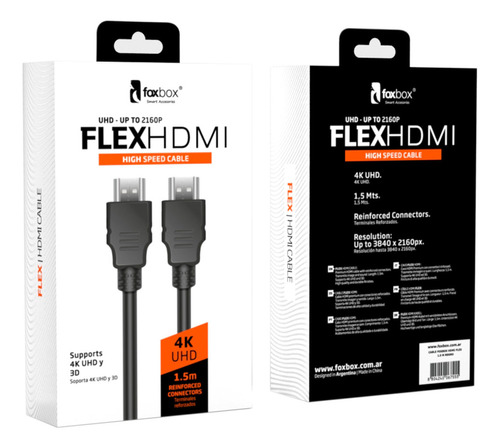 Cable Foxbox Hdmi Flex 1.5m 4k