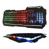 Teclado Gamer Semi-mecânico Metal Com Led Colorido Wb539