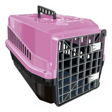 Caixa De Transporte Para Cães Gato Coelho Porte N5 Rosa