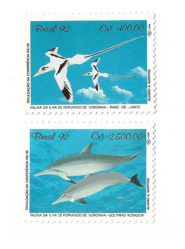 Brasil 1992 Fauna Aves Delfines Serie Mint Completa 2064/65