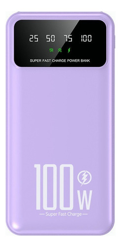 Power Bank Saiviek Kj-k70 20000mah Batería Externa 20w Carga Rapida Para Android,iPhone,cargador Portátil Pila Con Dos Luces Led,banco De Energía Con 4 Salidas Y 2 Entradas(2 Usb-a, V8, Tipo C)violeta