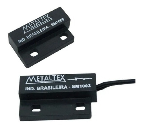 Sensor Magnético 1 Nf Preto Sm1002 + Atuador Sm100 Metaltex