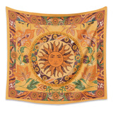 Tapiz Bohemio Para El Hogar 100cm.150cm Patrón De Sol Deco