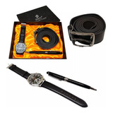 Correa + Reloj Estuche Kit  Hombre Regalo Cinturón 16065