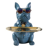 Figura De Bulldog Francés Con Bandeja Para Guardar Escultura