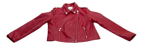 Campera Sybilla De Simil Cuero Roja Para Mujer Talle L