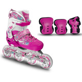 Combo Patines Canariam Roller Pink + Kit De Protección C4