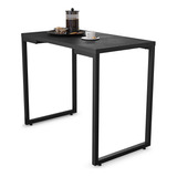 Mesa Cozinha Multiuso Lanche Rápido Estilo Industrial 90cm Cor Da Tampa Preto Cor Dos Pés Preto