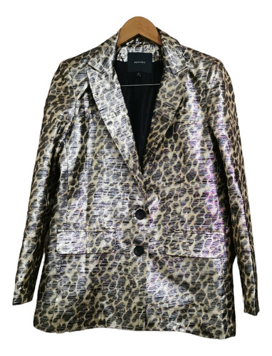 Blazer Formal Kosiuko Animal Print Brilloso Dama 