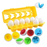 12 Huevos Montessori De Juguete Puzzle Para Niños Colores