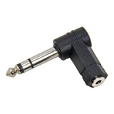 Ficha Adaptador Jack 3.5 Stereo - Plug 6.5 Stereo En Angulo