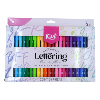 Marcador P\u002Fcol Punta Delgada Lettering Kiut 24 Piezas | Envío gratis