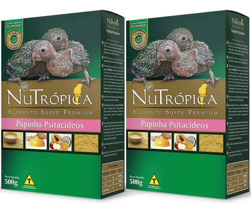 Kit 2 Nutrópica Papinha Psitacídeos Performance 500g Filhote