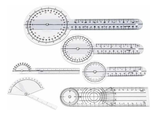 Kit De Goniometros X 6 Unidades Rango De Movimiento Articula