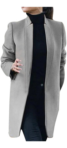 Blazer De Lã Longo Feminino De Inverno