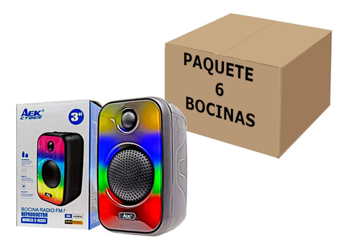 Bocina Recargable Multicolor Bluetooth Portatil Mp3 6 Piezas