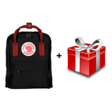 Mochila Kanken Fjallraven Mini 7 L Black Ox Red + Regalo