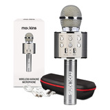 Micrófono De Karaoke Bluetooth Nevlers Silver Para Niños Con