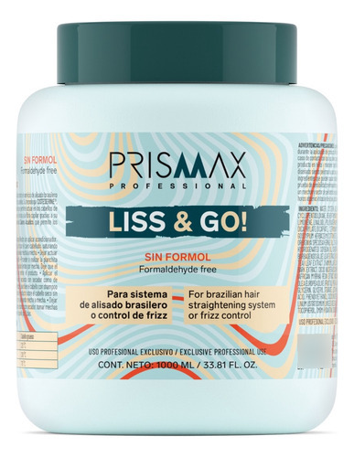 Prismax Alisado Sin Formol Liss And Go X 1000ml